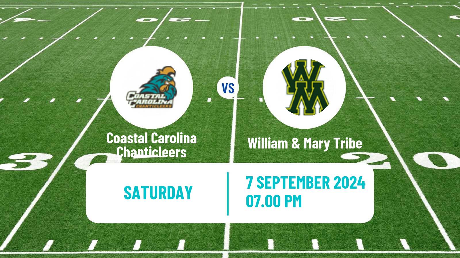 American football NCAA College Football Coastal Carolina Chanticleers - William & Mary Tribe