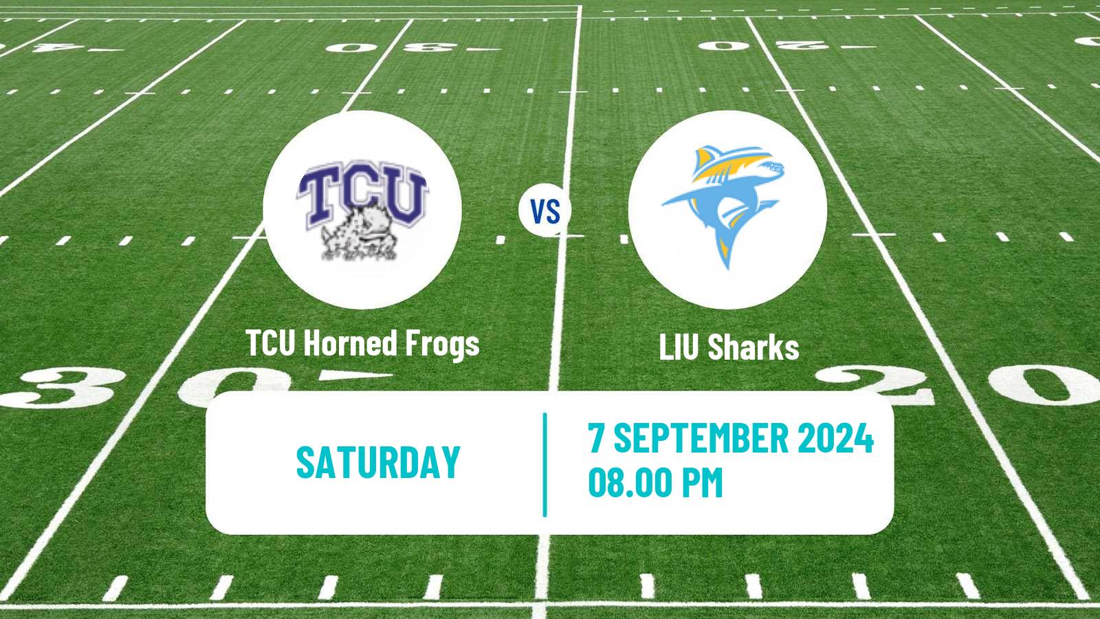 American football NCAA College Football TCU Horned Frogs - LIU Sharks