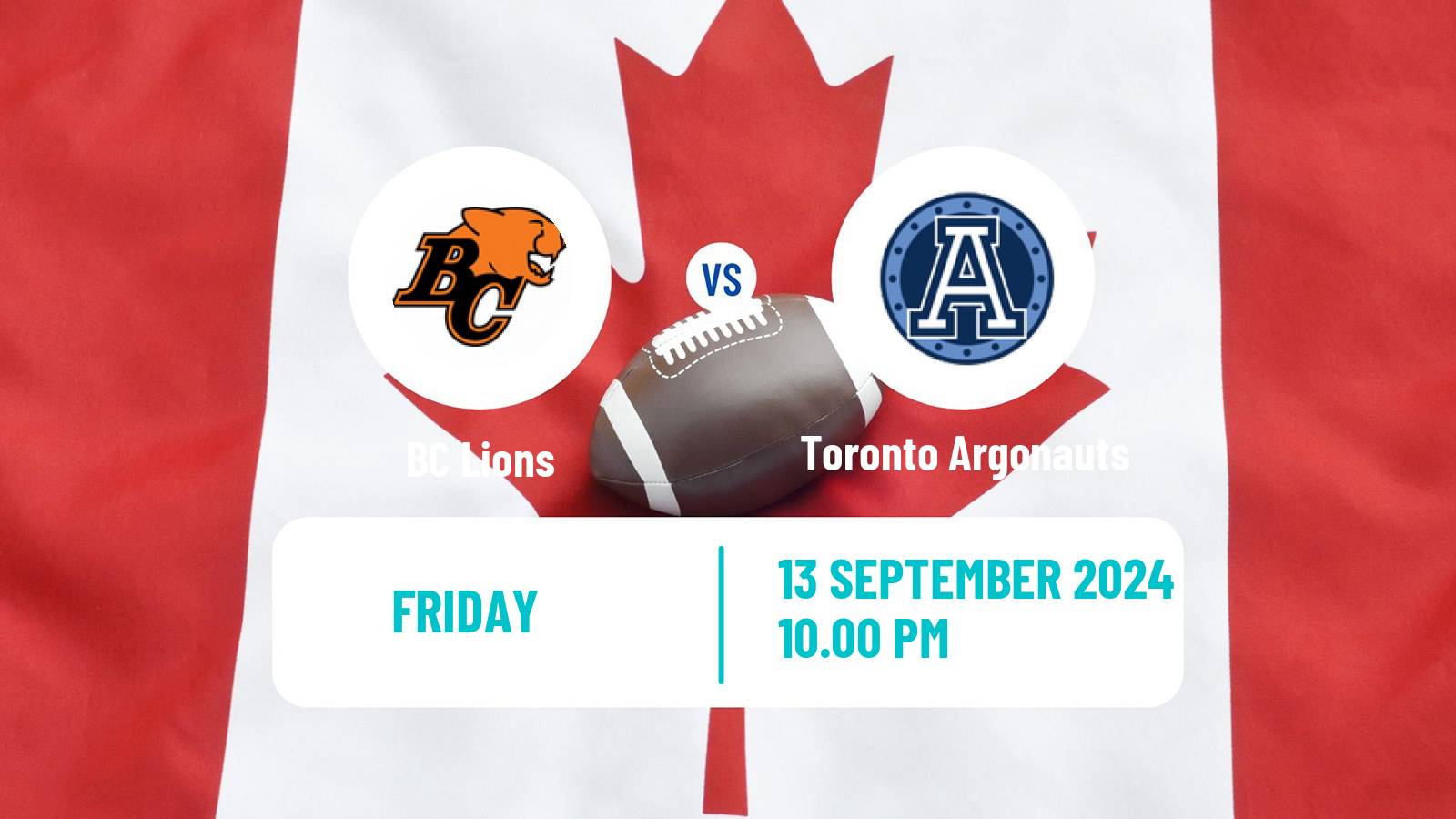 Canadian football CFL BC Lions - Toronto Argonauts