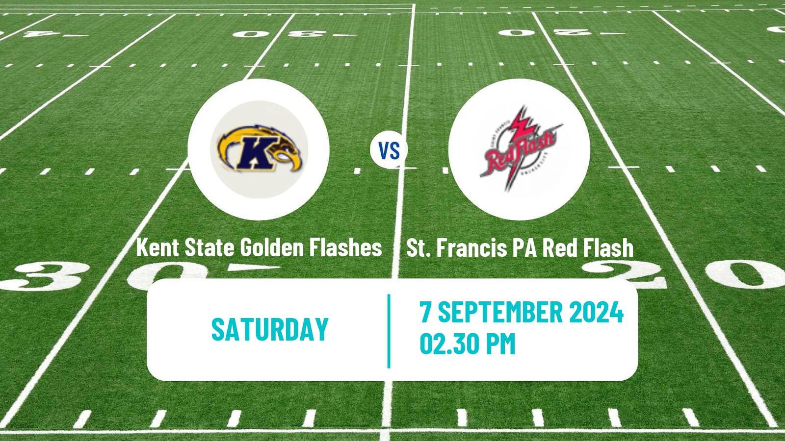 American football NCAA College Football Kent State Golden Flashes - St. Francis PA Red Flash