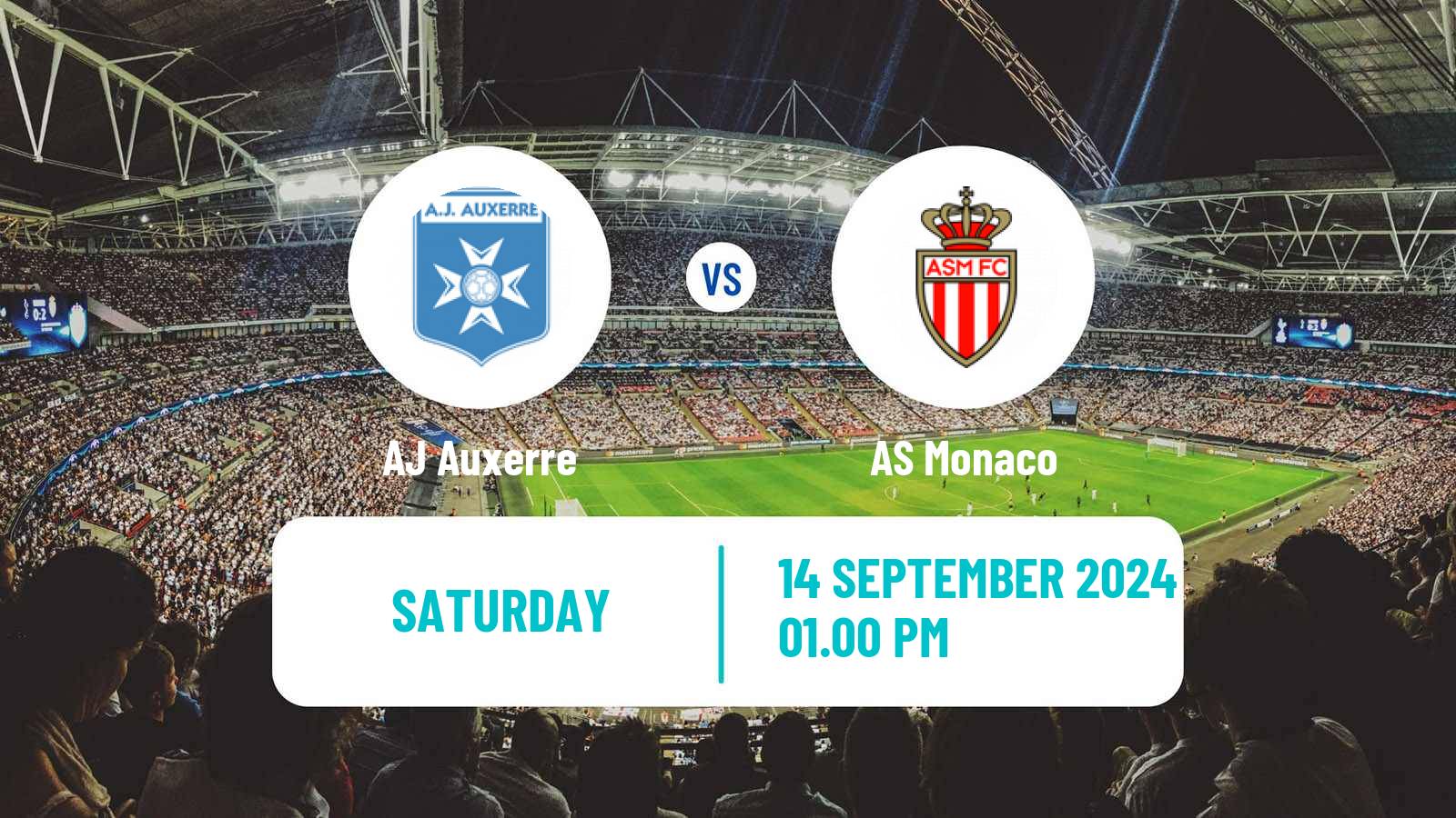 Soccer French Ligue 1 Auxerre - Monaco