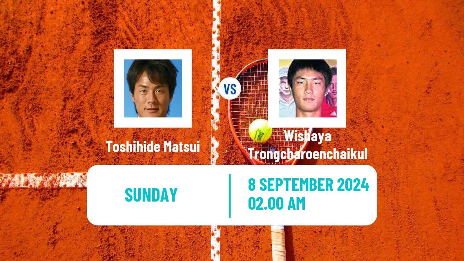 Tennis Guangzhou 2 Challenger Men 2024 Toshihide Matsui - Wishaya Trongcharoenchaikul