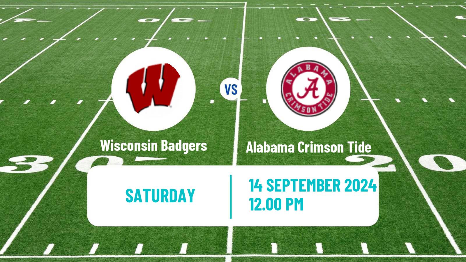 American football NCAA College Football Wisconsin Badgers - Alabama Crimson Tide