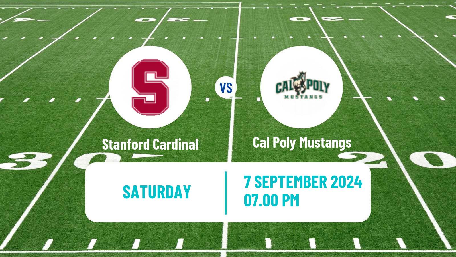 American football NCAA College Football Stanford Cardinal - Cal Poly Mustangs