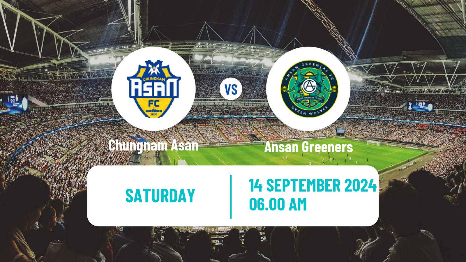 Soccer South Korean K-League 2 Chungnam Asan - Ansan Greeners