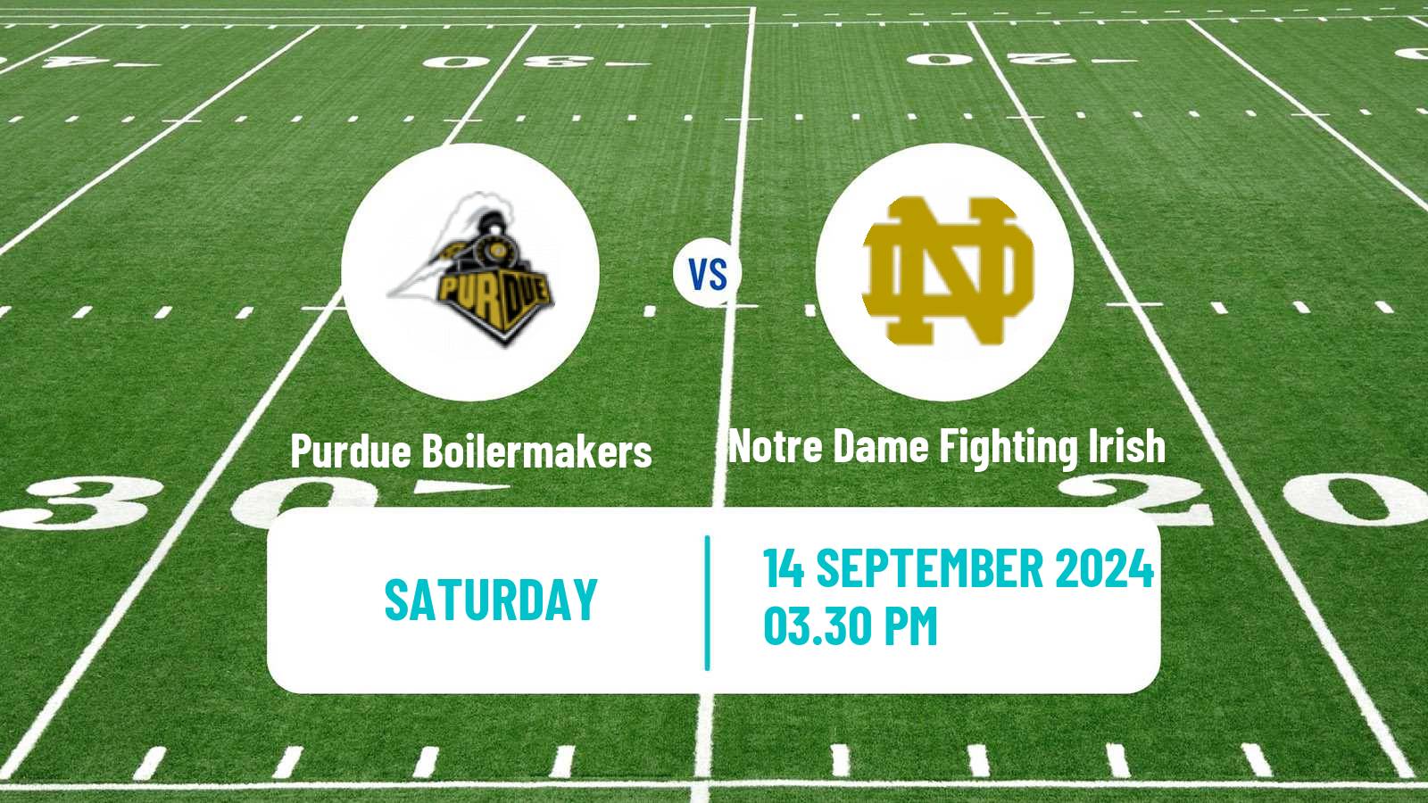 American football NCAA College Football Purdue Boilermakers - Notre Dame Fighting Irish