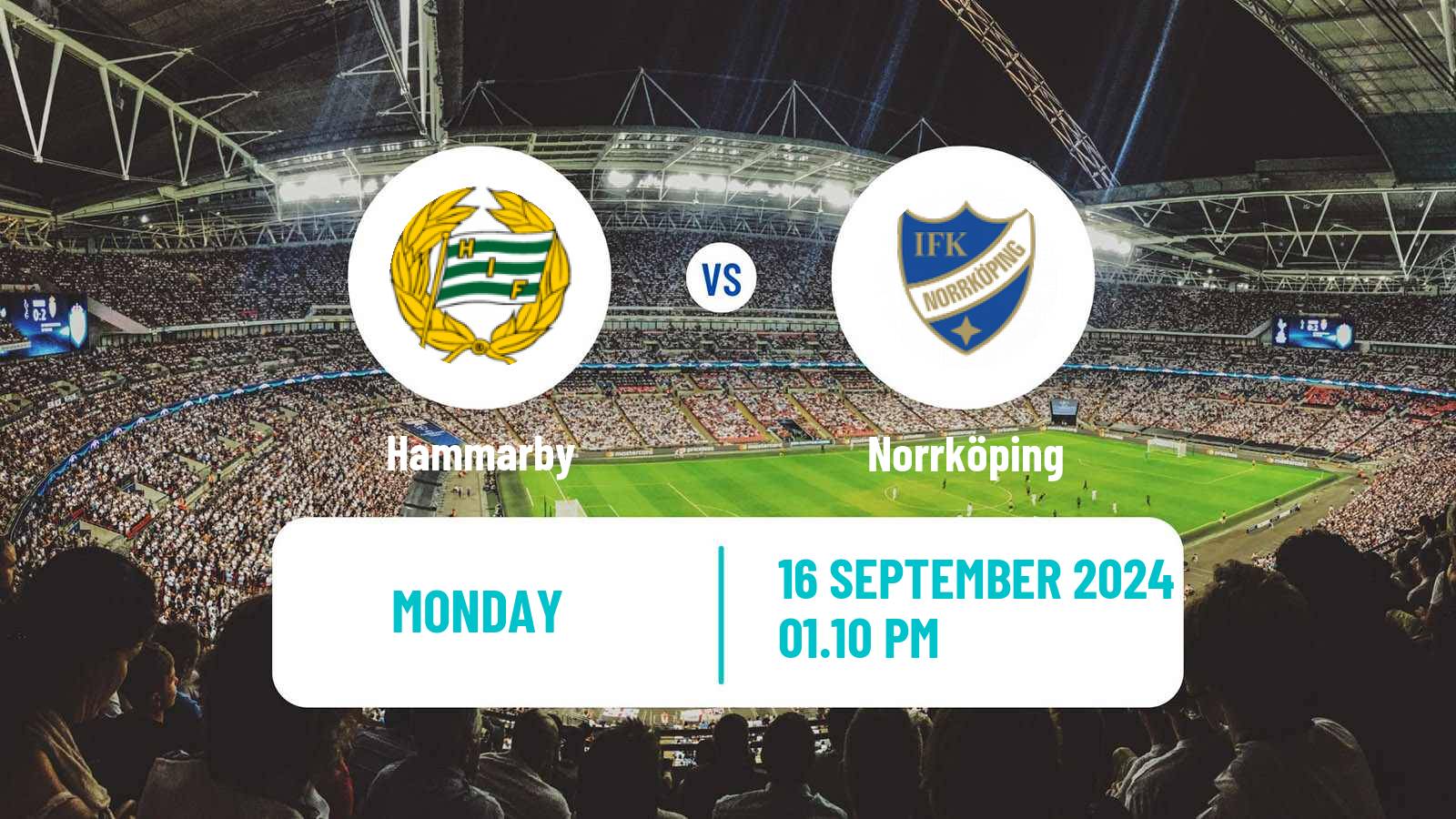 Soccer Swedish Allsvenskan Hammarby - Norrköping