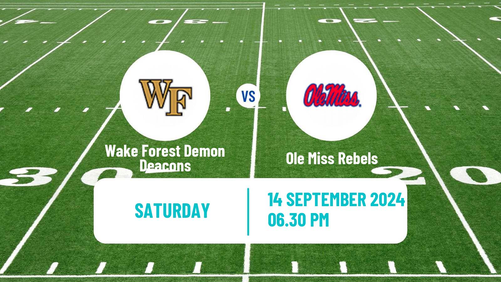 American football NCAA College Football Wake Forest Demon Deacons - Ole Miss Rebels