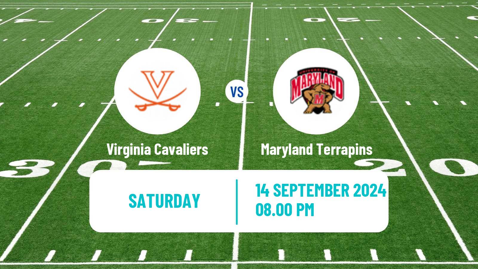 American football NCAA College Football Virginia Cavaliers - Maryland Terrapins