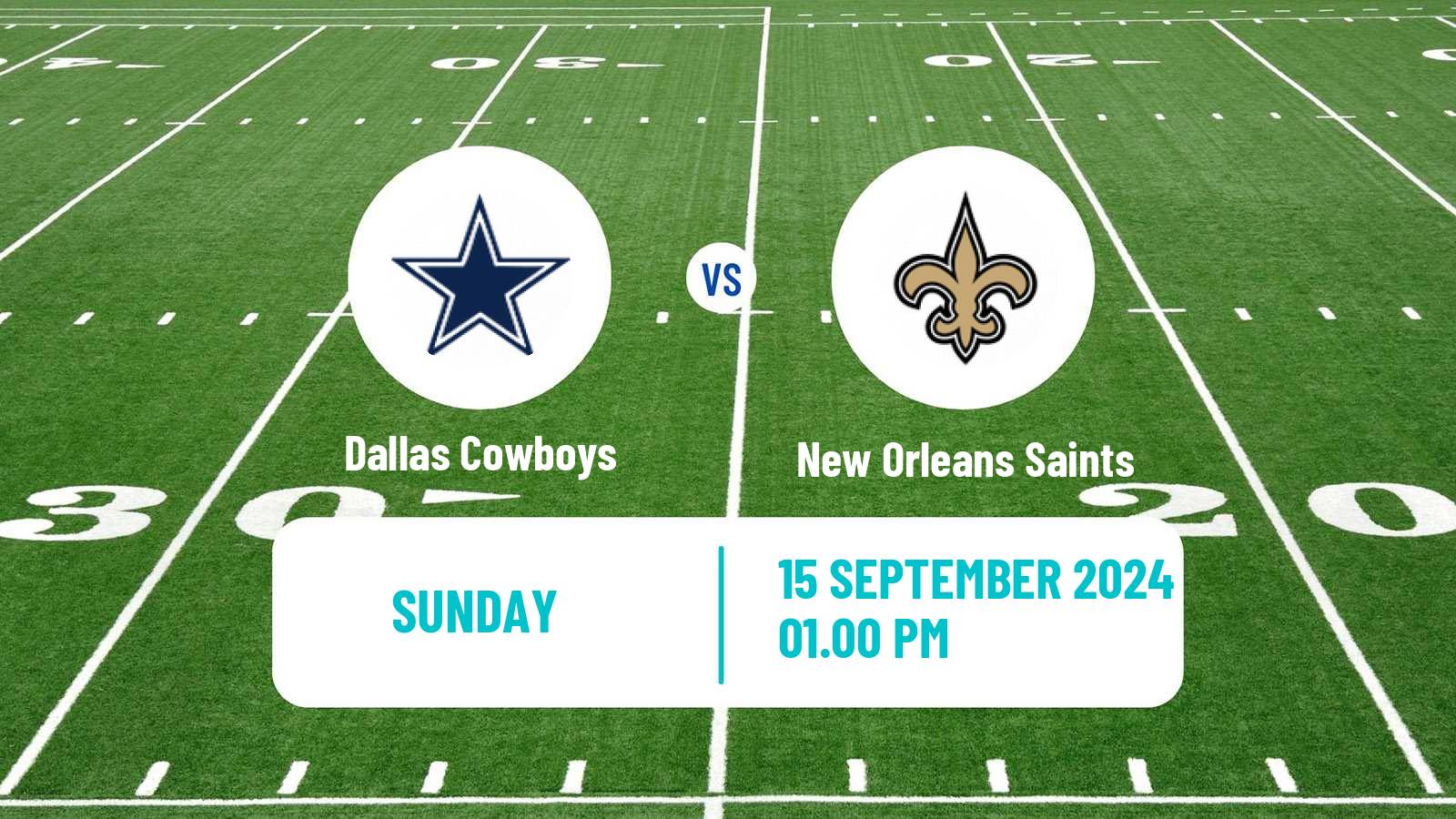 American football NFL Dallas Cowboys - New Orleans Saints