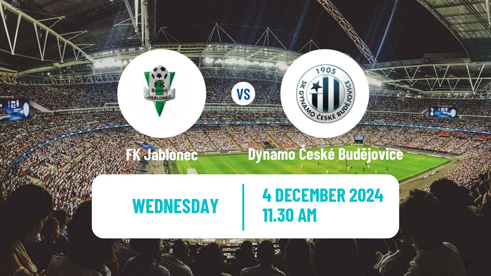 Soccer Czech 1 Liga Jablonec - Dynamo České Budějovice