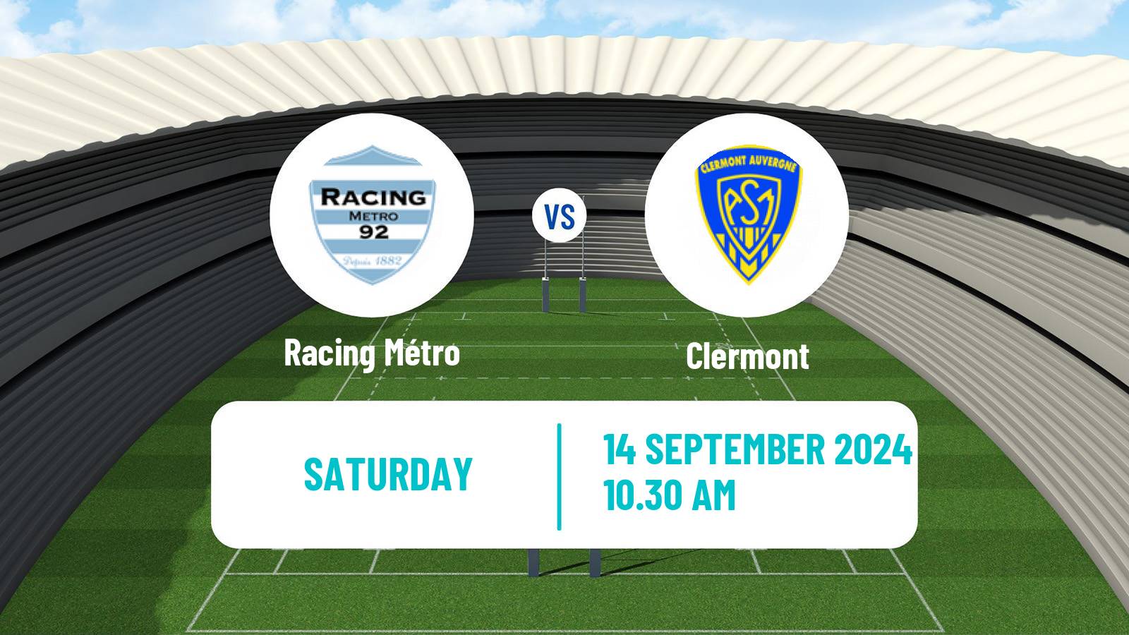 Rugby union French Top 14 Racing Métro - Clermont