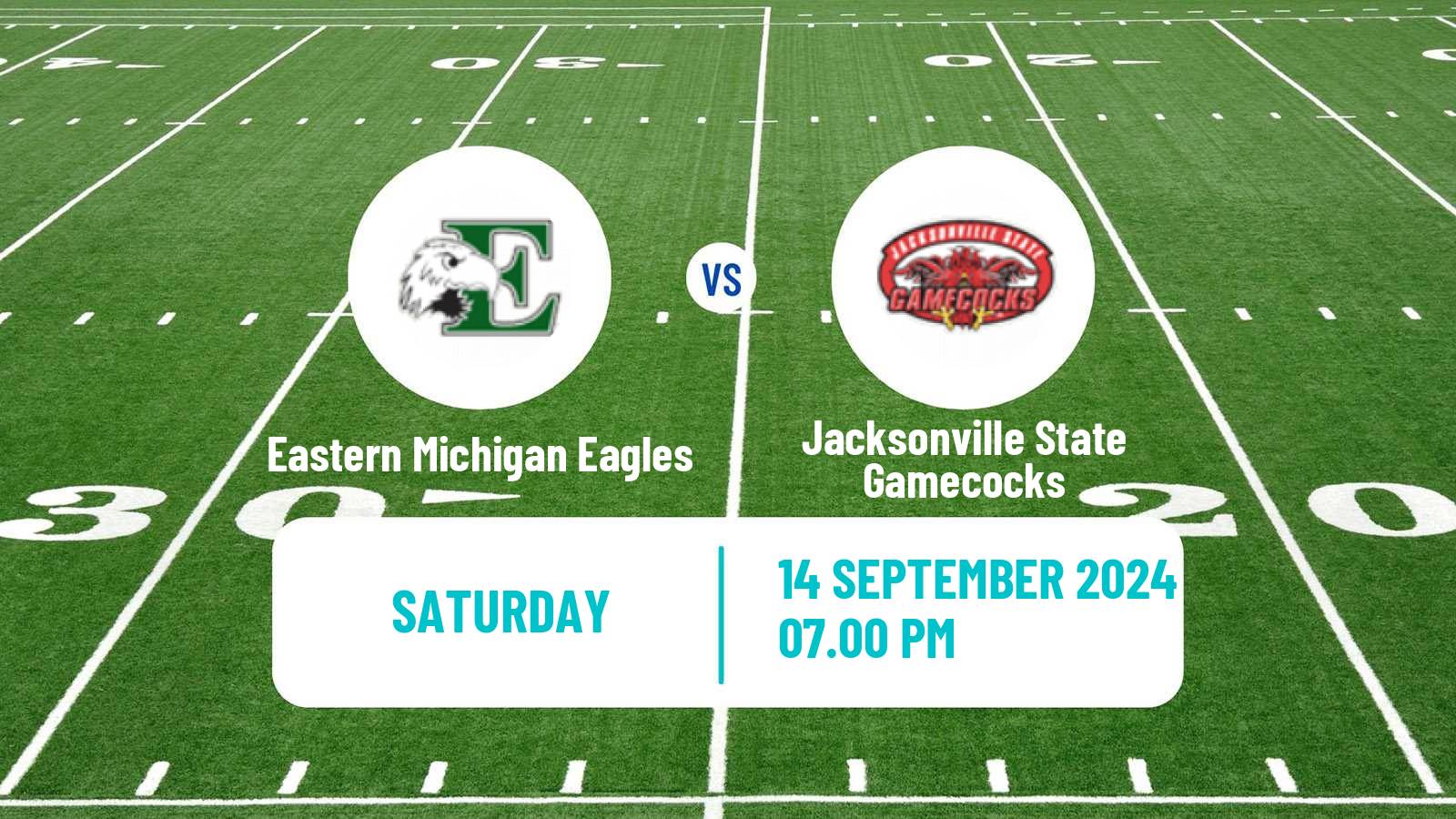 American football NCAA College Football Eastern Michigan Eagles - Jacksonville State Gamecocks