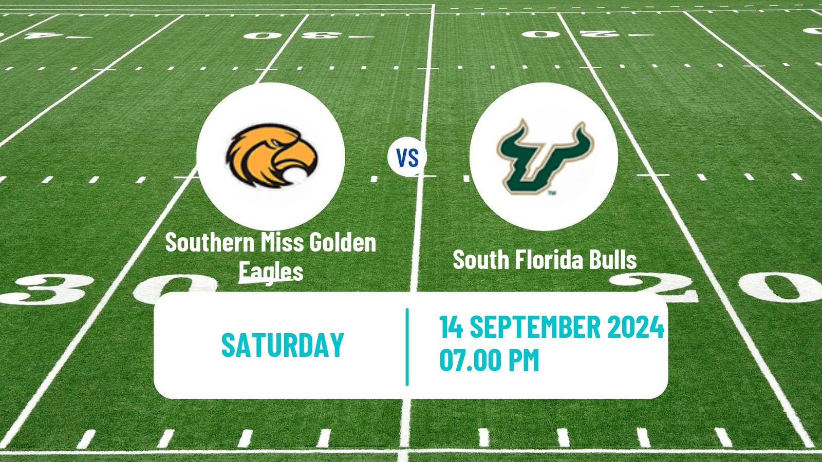 American football NCAA College Football Southern Miss Golden Eagles - South Florida Bulls