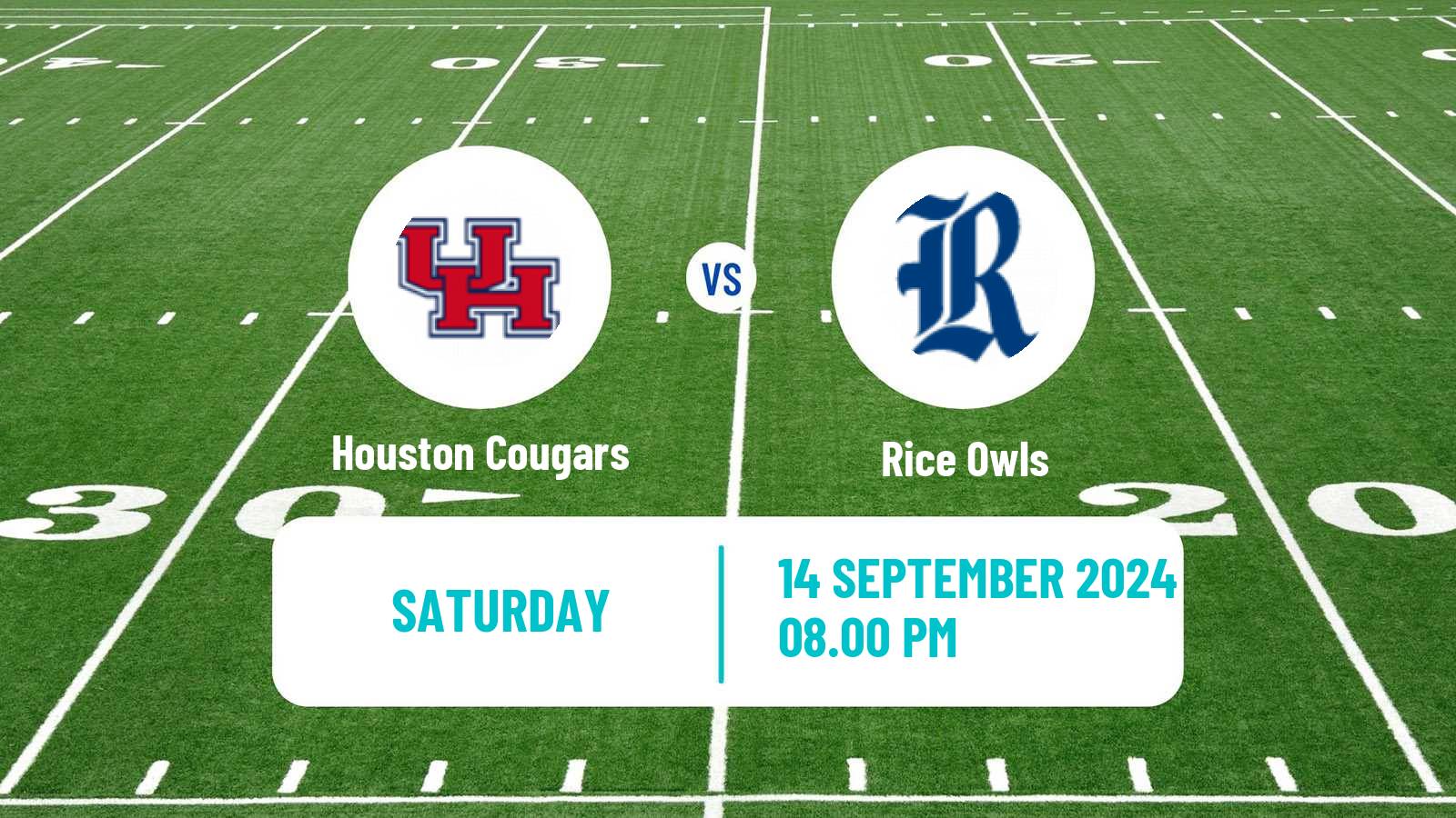 American football NCAA College Football Houston Cougars - Rice Owls