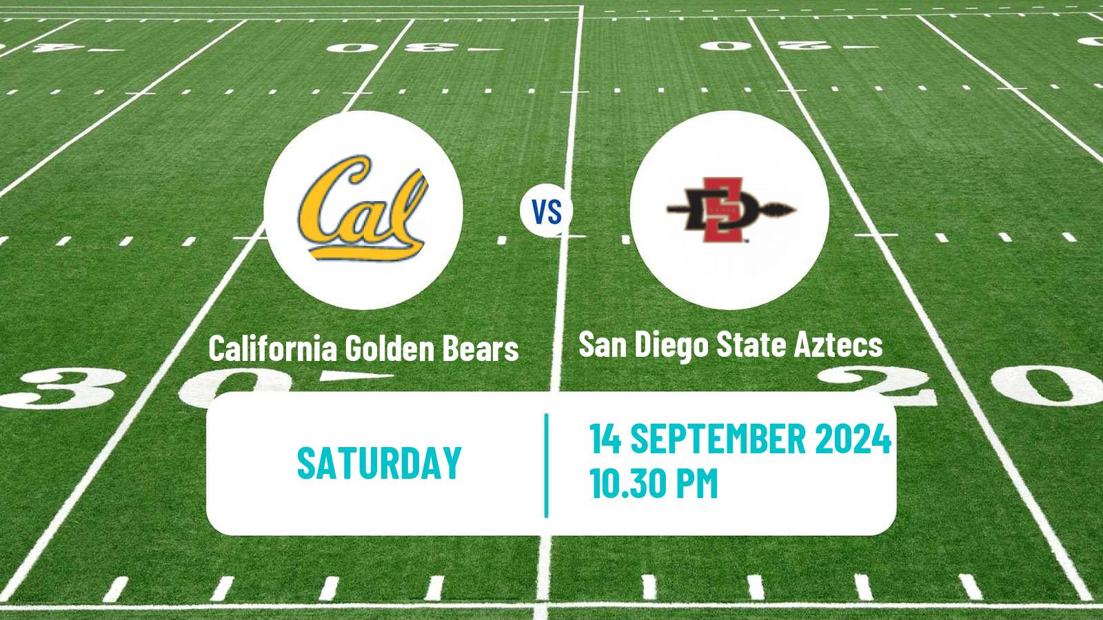 American football NCAA College Football California Golden Bears - San Diego State Aztecs