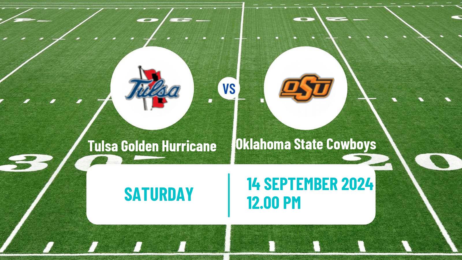 American football NCAA College Football Tulsa Golden Hurricane - Oklahoma State Cowboys