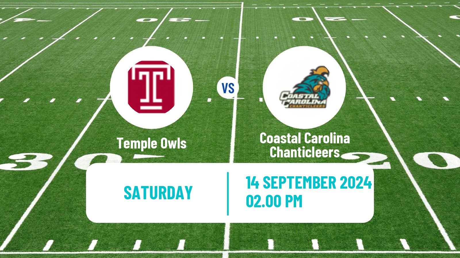 American football NCAA College Football Temple Owls - Coastal Carolina Chanticleers