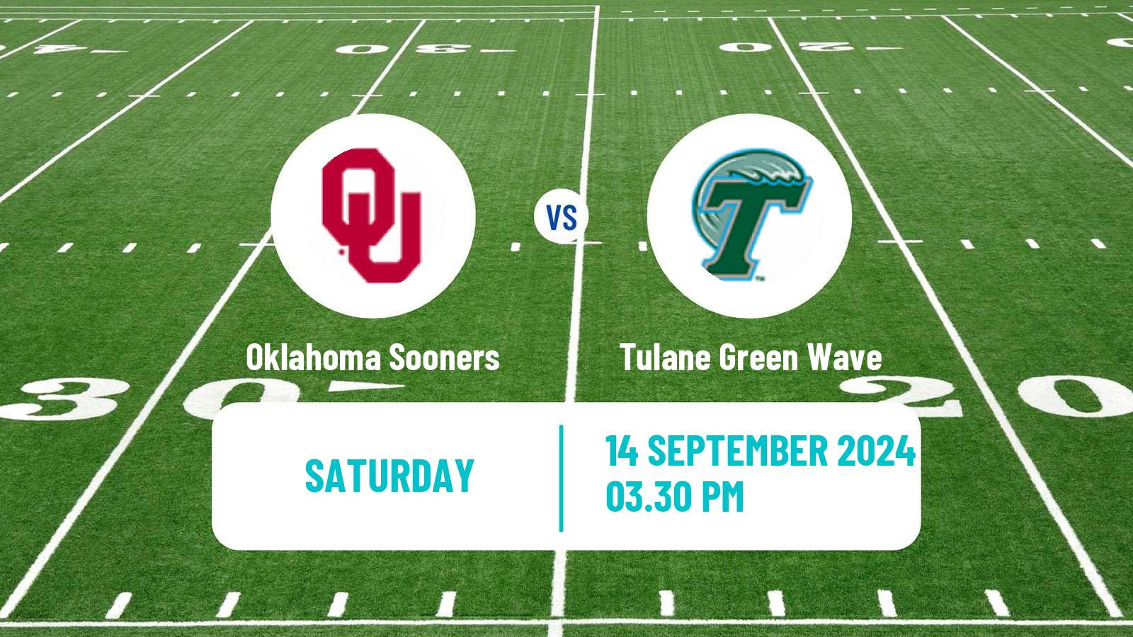 American football NCAA College Football Oklahoma Sooners - Tulane Green Wave