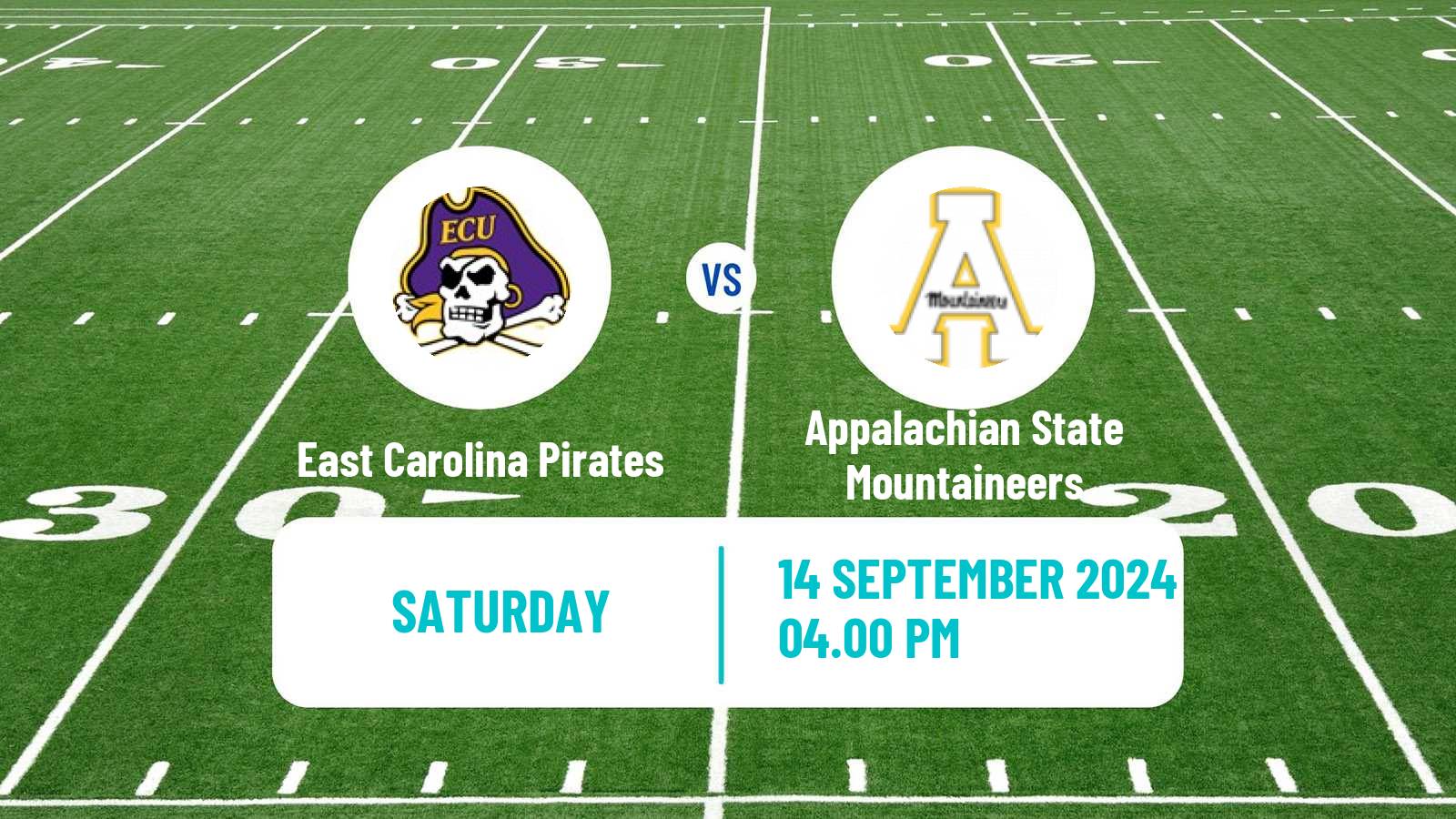 American football NCAA College Football East Carolina Pirates - Appalachian State Mountaineers