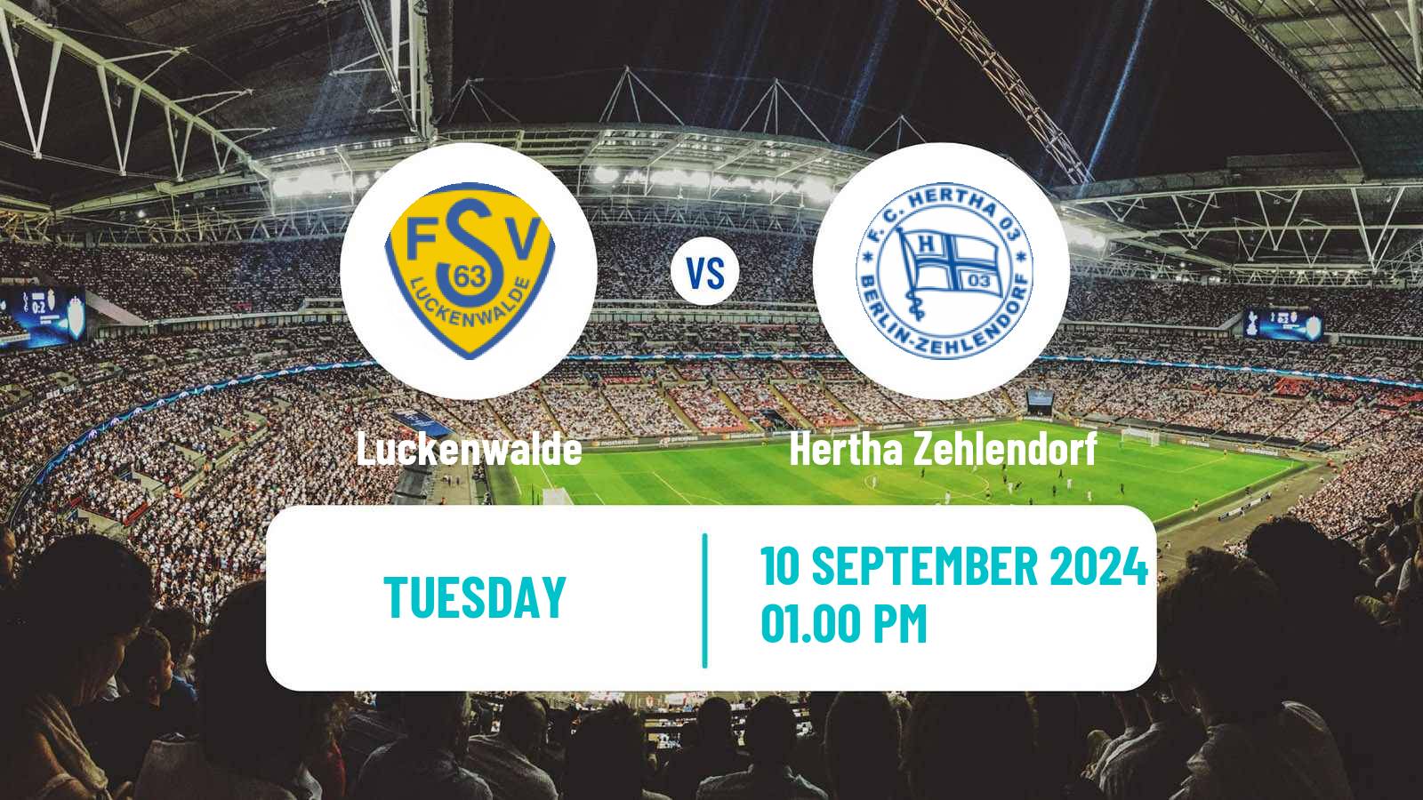 Soccer German Regionalliga Nordost Luckenwalde - Hertha Zehlendorf