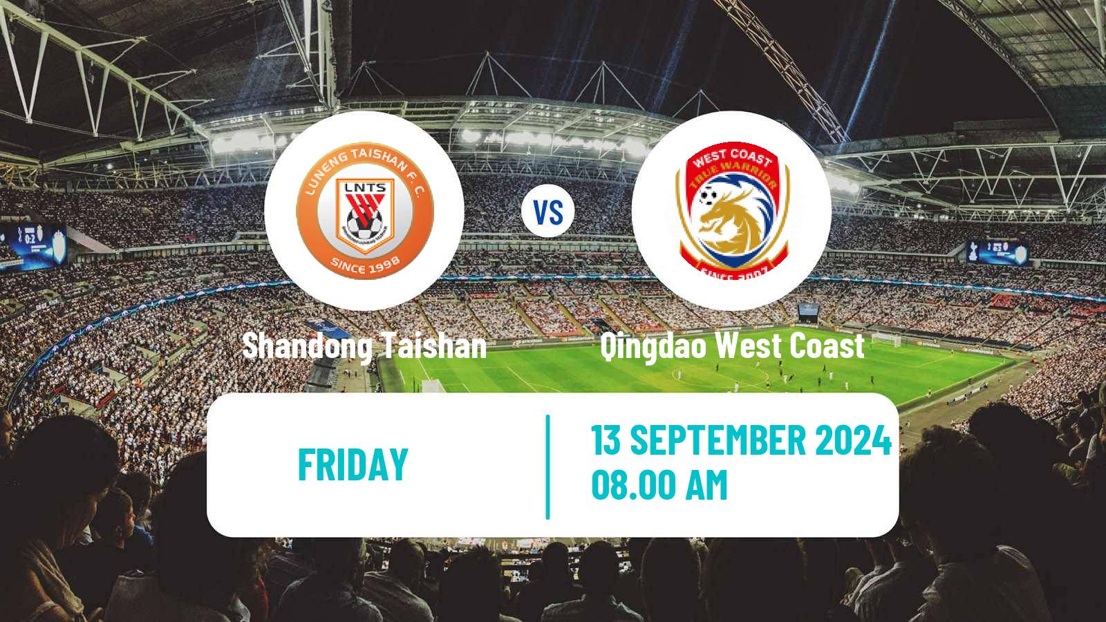 Soccer Chinese Super League Shandong Taishan - Qingdao West Coast