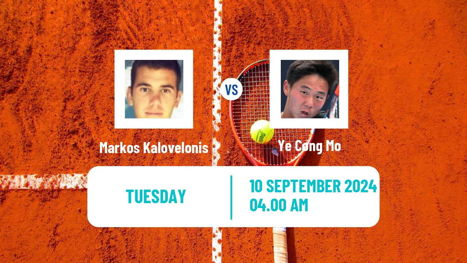 Tennis Guangzhou 2 Challenger Men Markos Kalovelonis - Ye Cong Mo