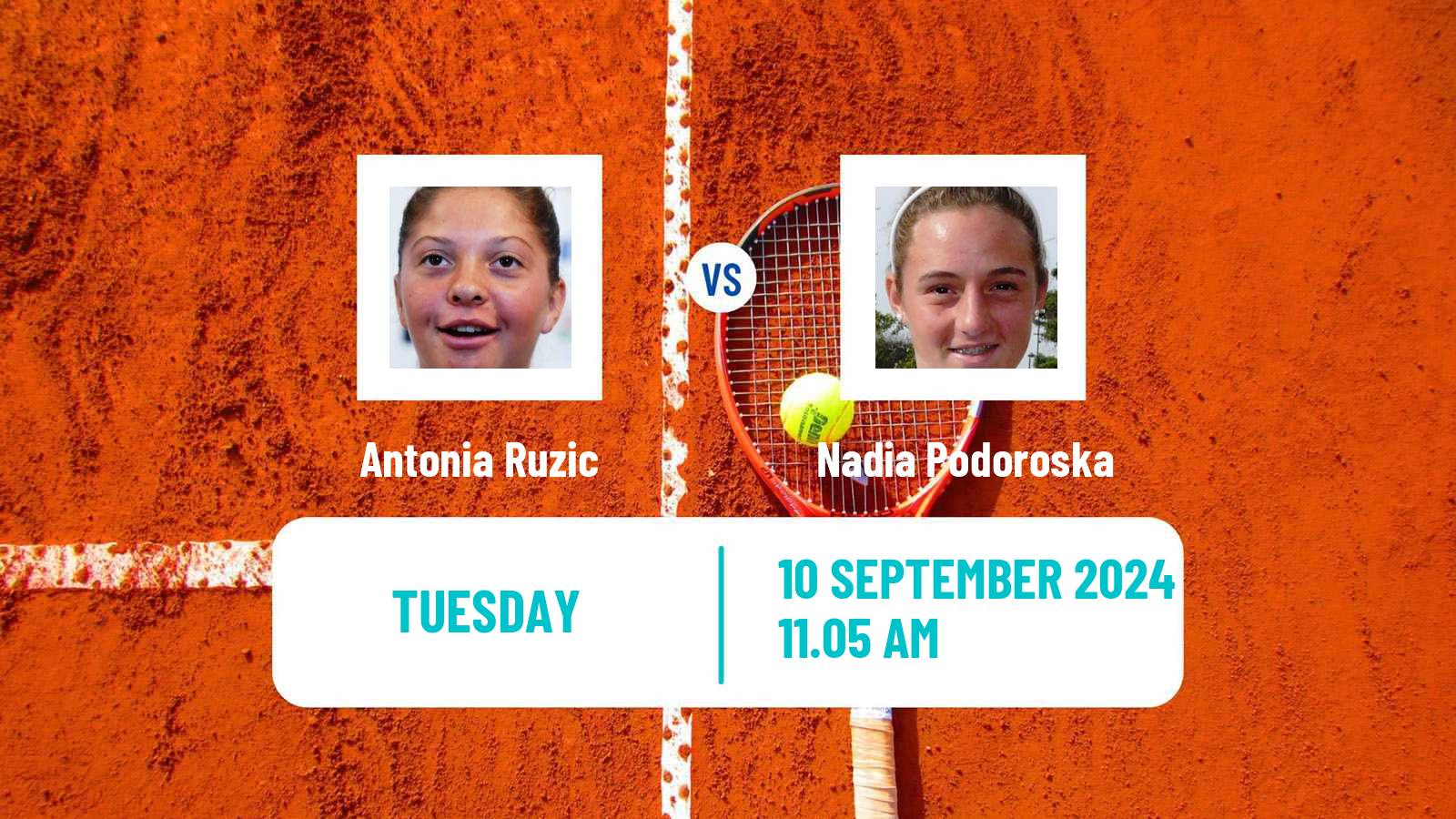 Tennis WTA Monastir Antonia Ruzic - Nadia Podoroska