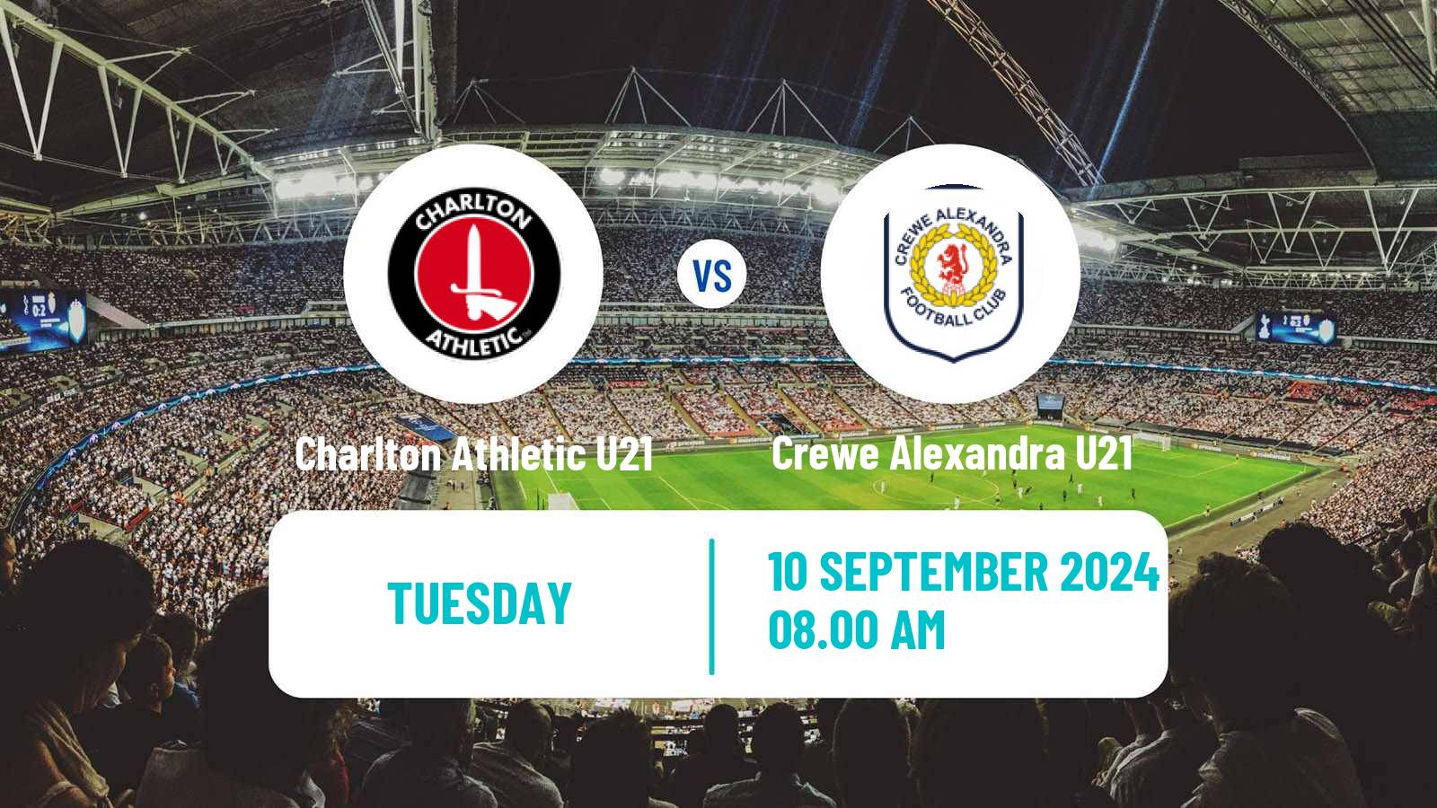 Soccer English Professional Development League Charlton Athletic U21 - Crewe Alexandra U21