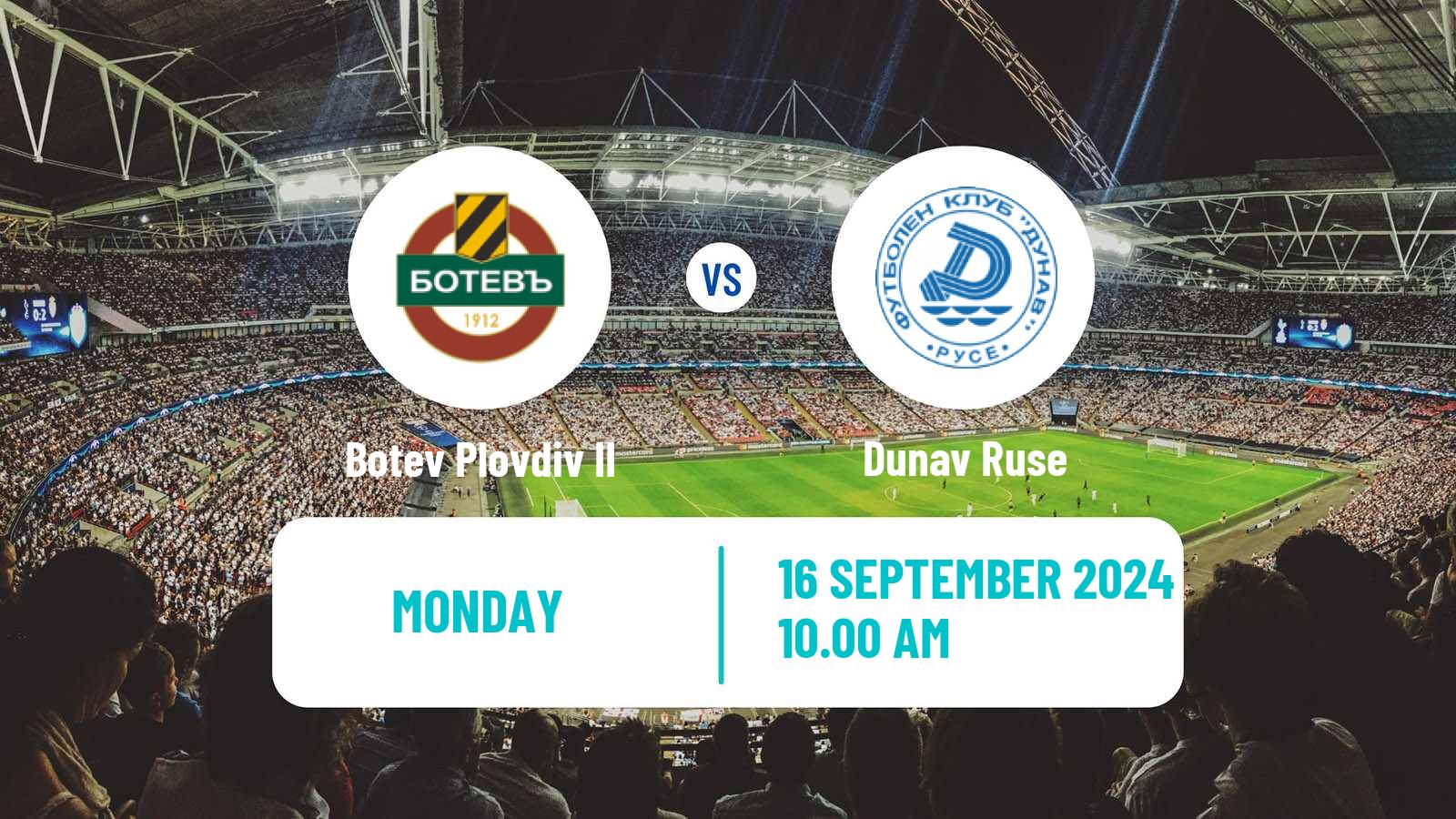 Soccer Bulgarian Vtora Liga Botev Plovdiv II - Dunav Ruse