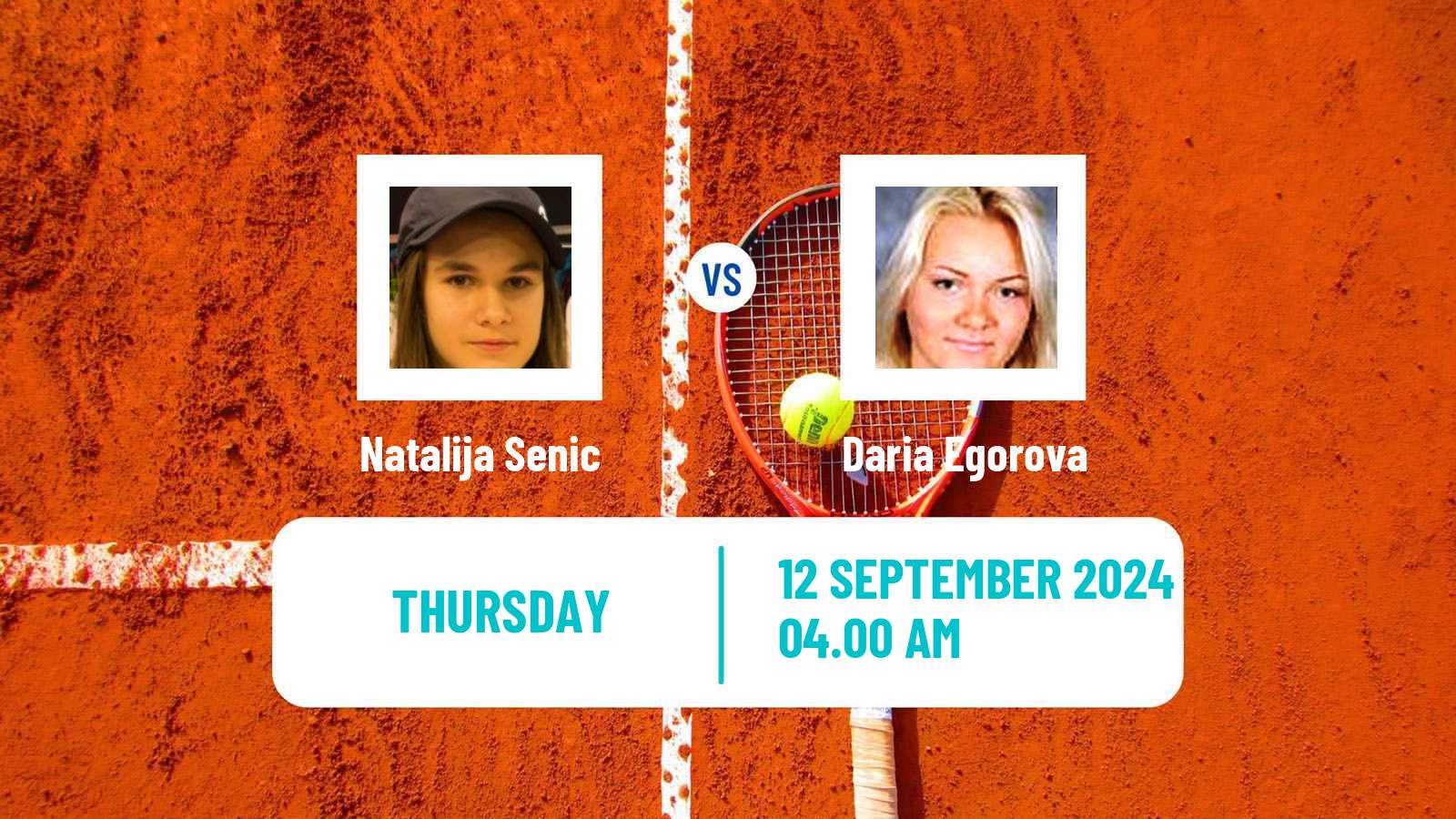 Tennis ITF W15 Kursumlijska Banja 18 Women Natalija Senic - Daria Egorova