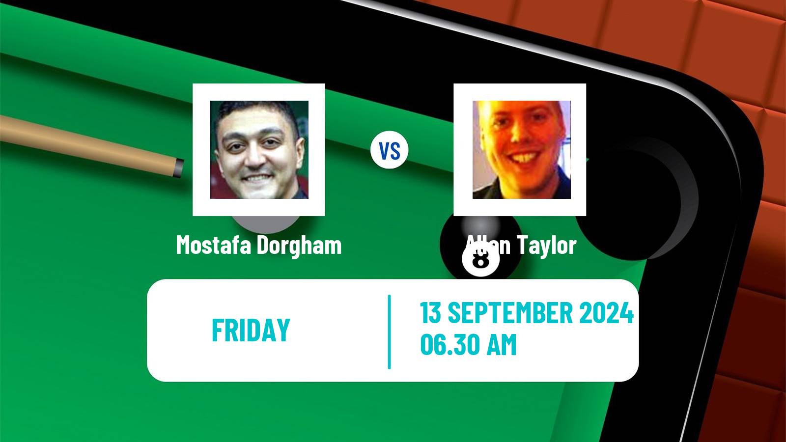 Snooker English Open Mostafa Dorgham - Allan Taylor