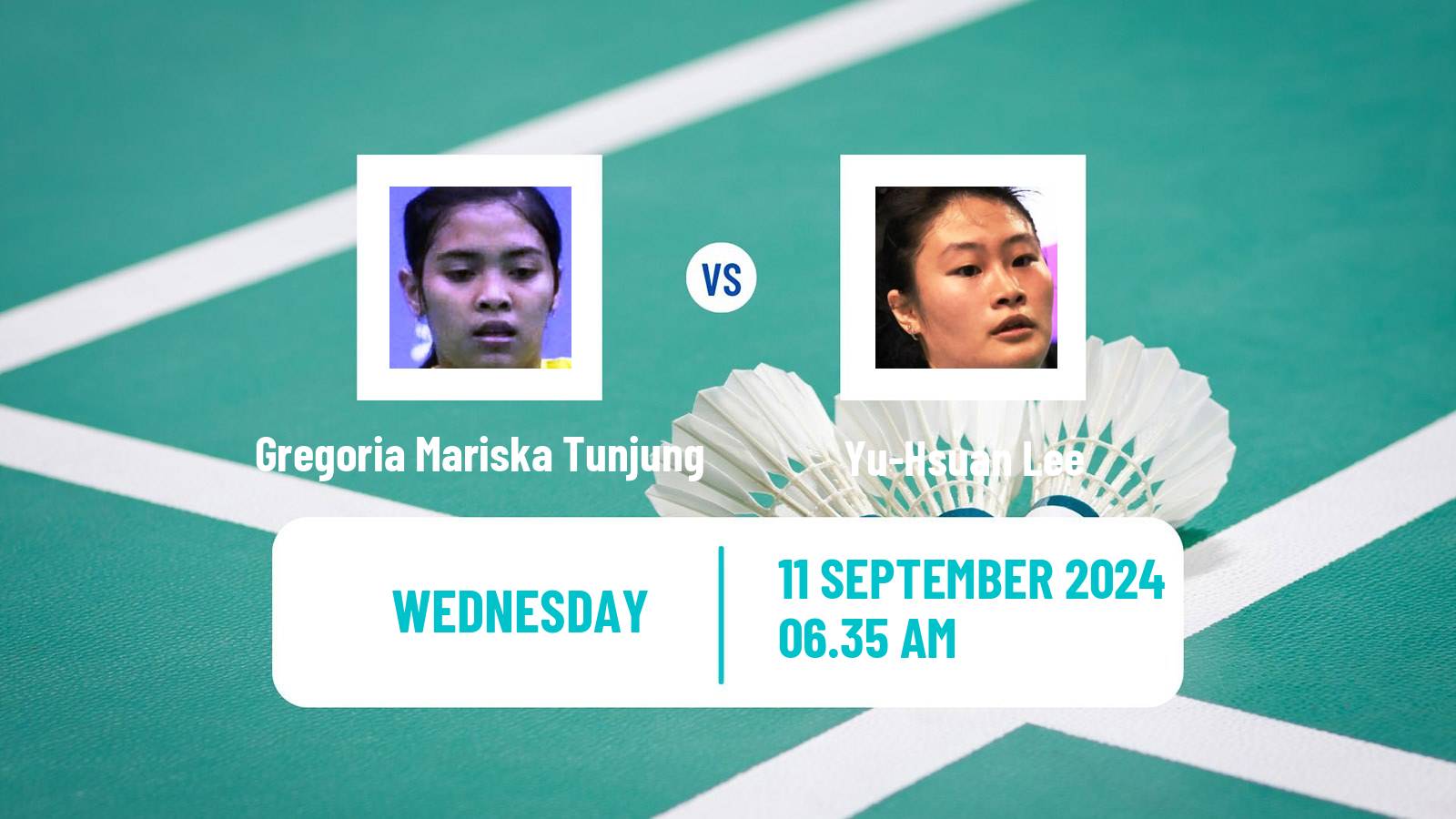 Badminton BWF World Tour Hong Kong Open Women Gregoria Mariska Tunjung - Yu-Hsuan Lee