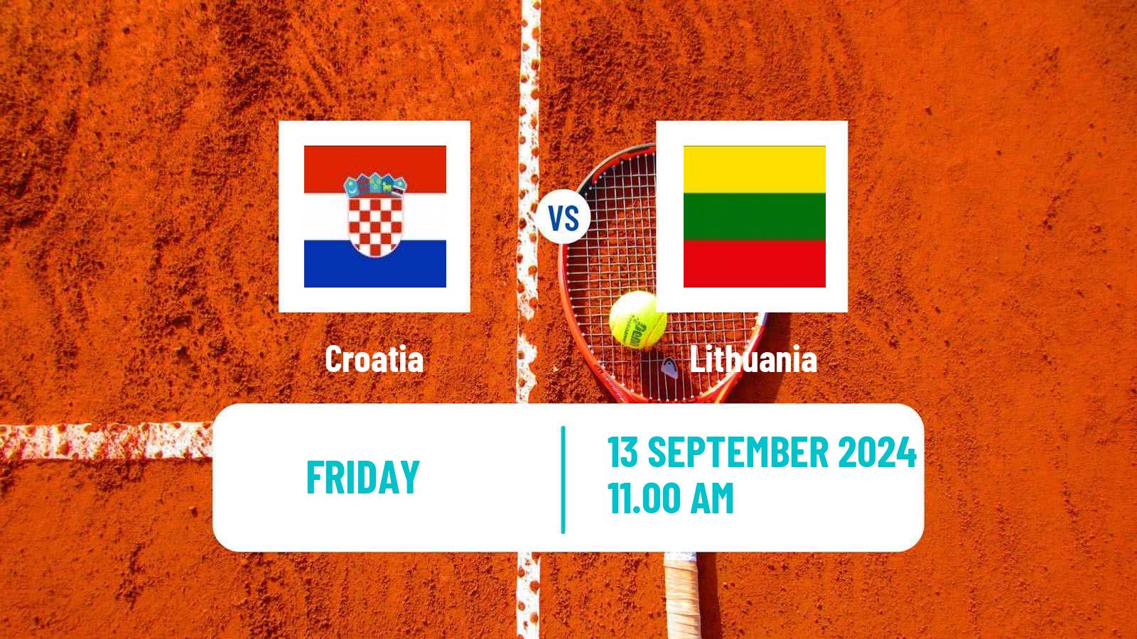 Tennis Davis Cup World Group I Teams Croatia - Lithuania