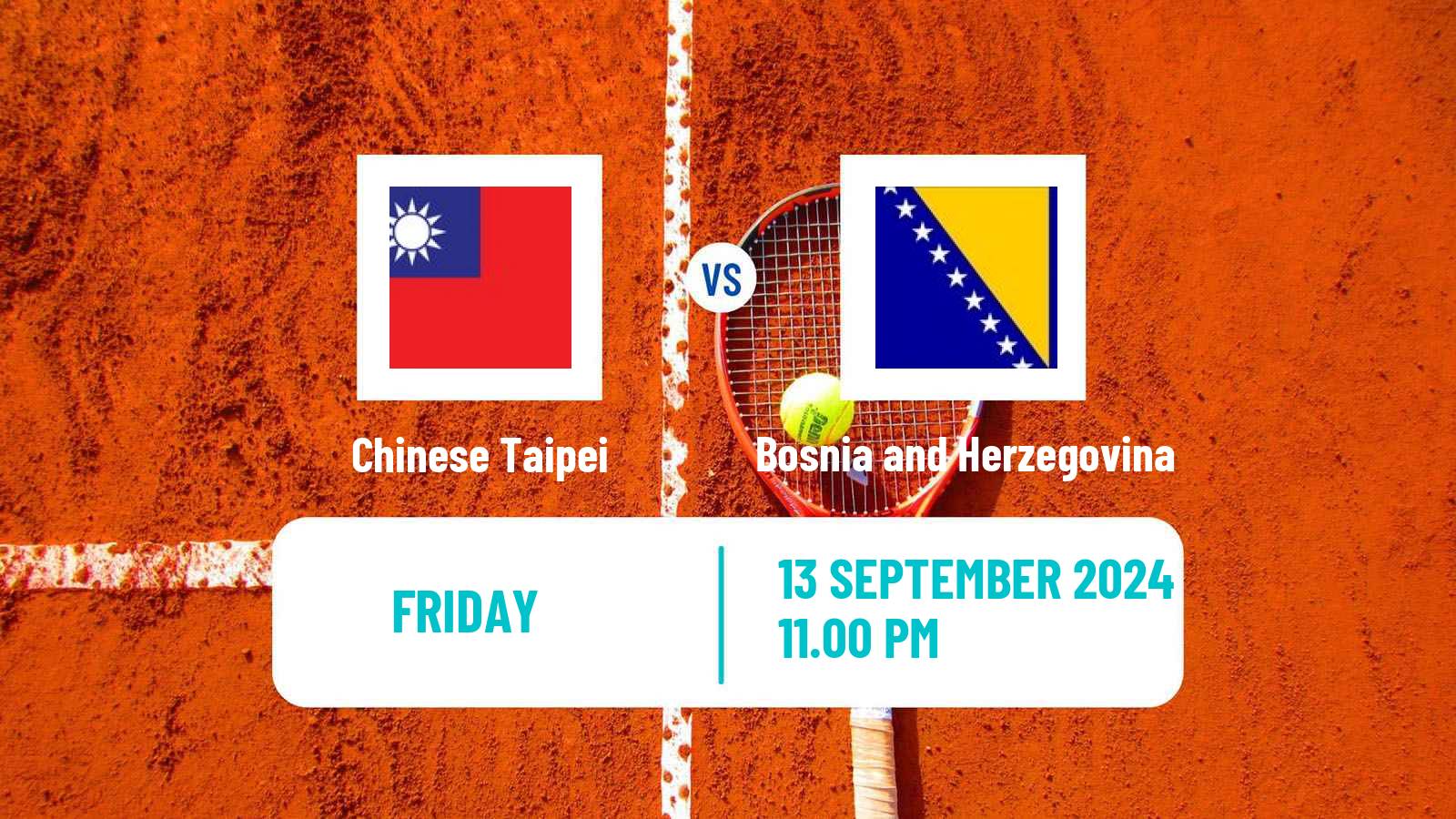 Tennis Davis Cup World Group I Teams Chinese Taipei - Bosnia and Herzegovina