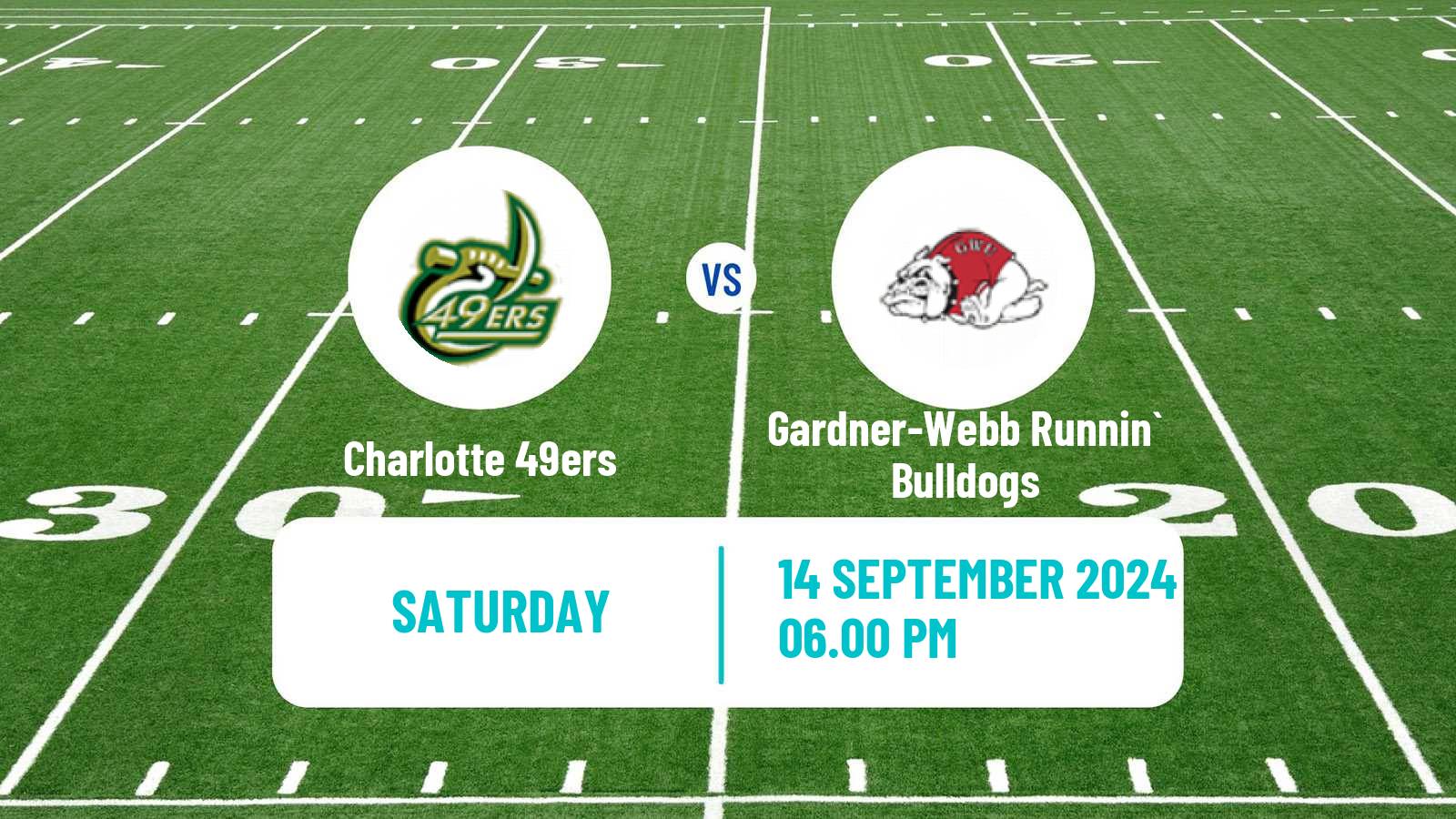 American football NCAA College Football Charlotte 49ers - Gardner-Webb Runnin` Bulldogs