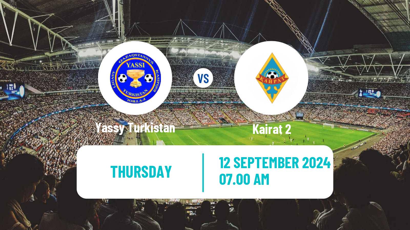 Soccer Kazakh First Division Yassy Turkistan - Kairat 2