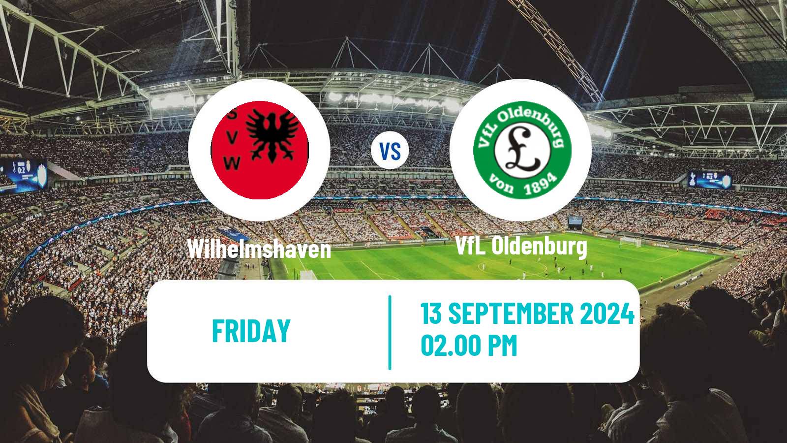 Soccer German Oberliga Niedersachsen Wilhelmshaven - VfL Oldenburg