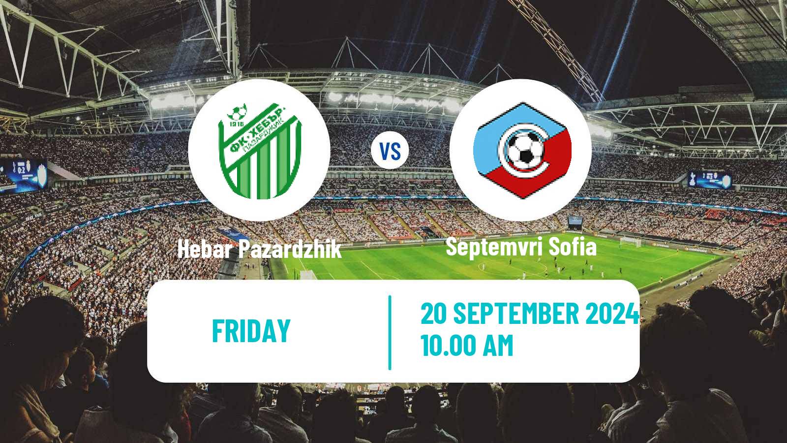 Soccer Bulgarian Parva Liga Hebar Pazardzhik - Septemvri Sofia