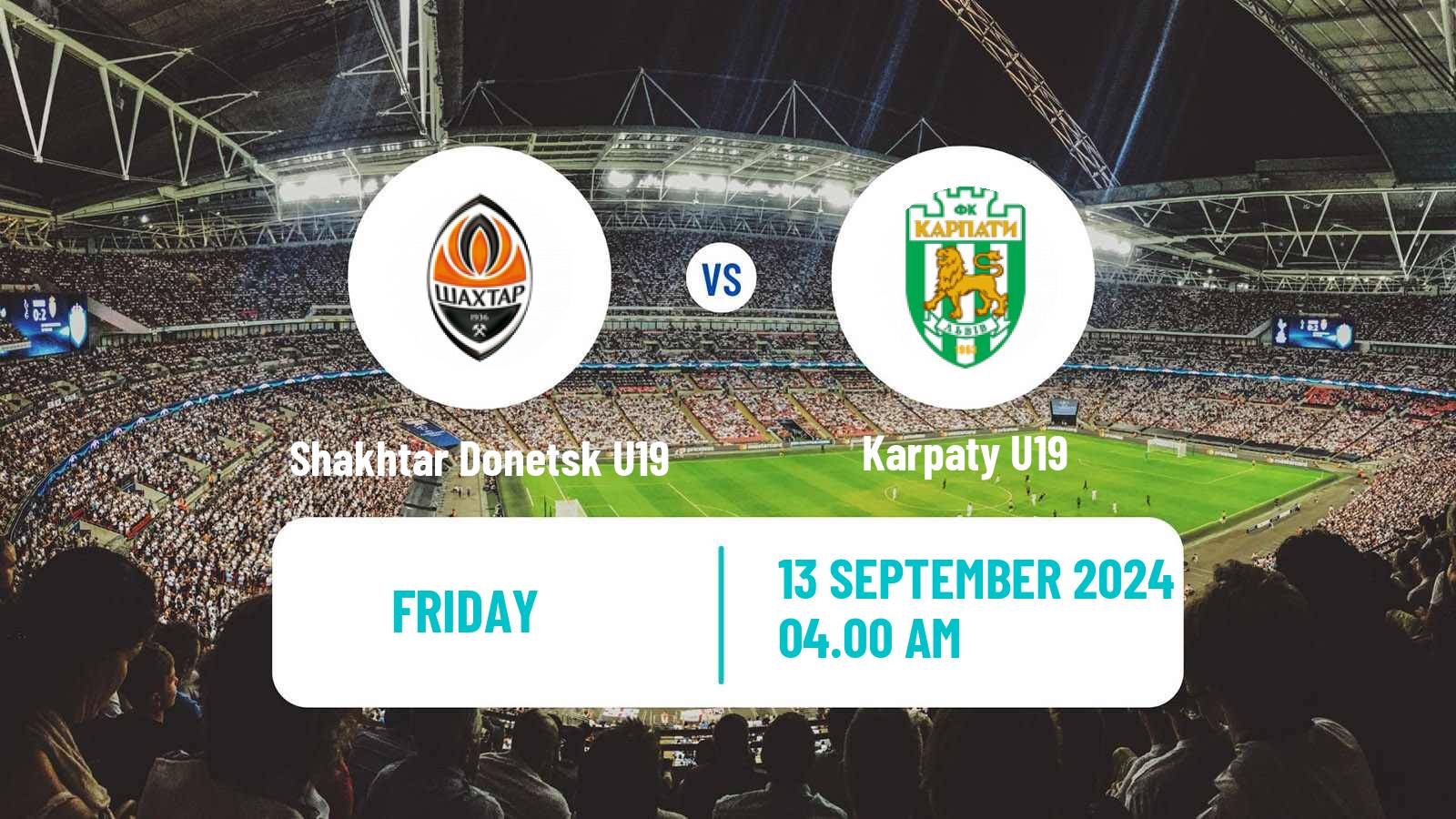 Soccer Ukrainian U19 League Shakhtar Donetsk U19 - Karpaty U19