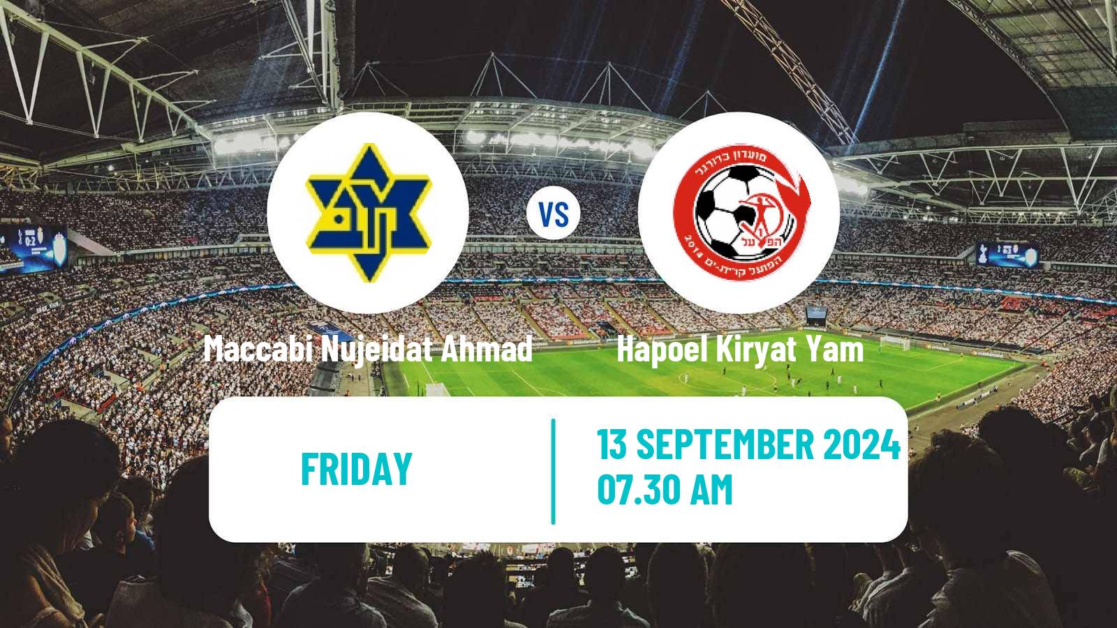 Soccer Israeli Liga Alef North Maccabi Nujeidat Ahmad - Hapoel Kiryat Yam