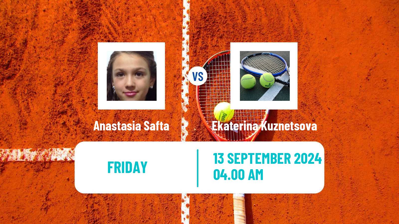 Tennis ITF W15 Kursumlijska Banja 18 Women Anastasia Safta - Ekaterina Kuznetsova