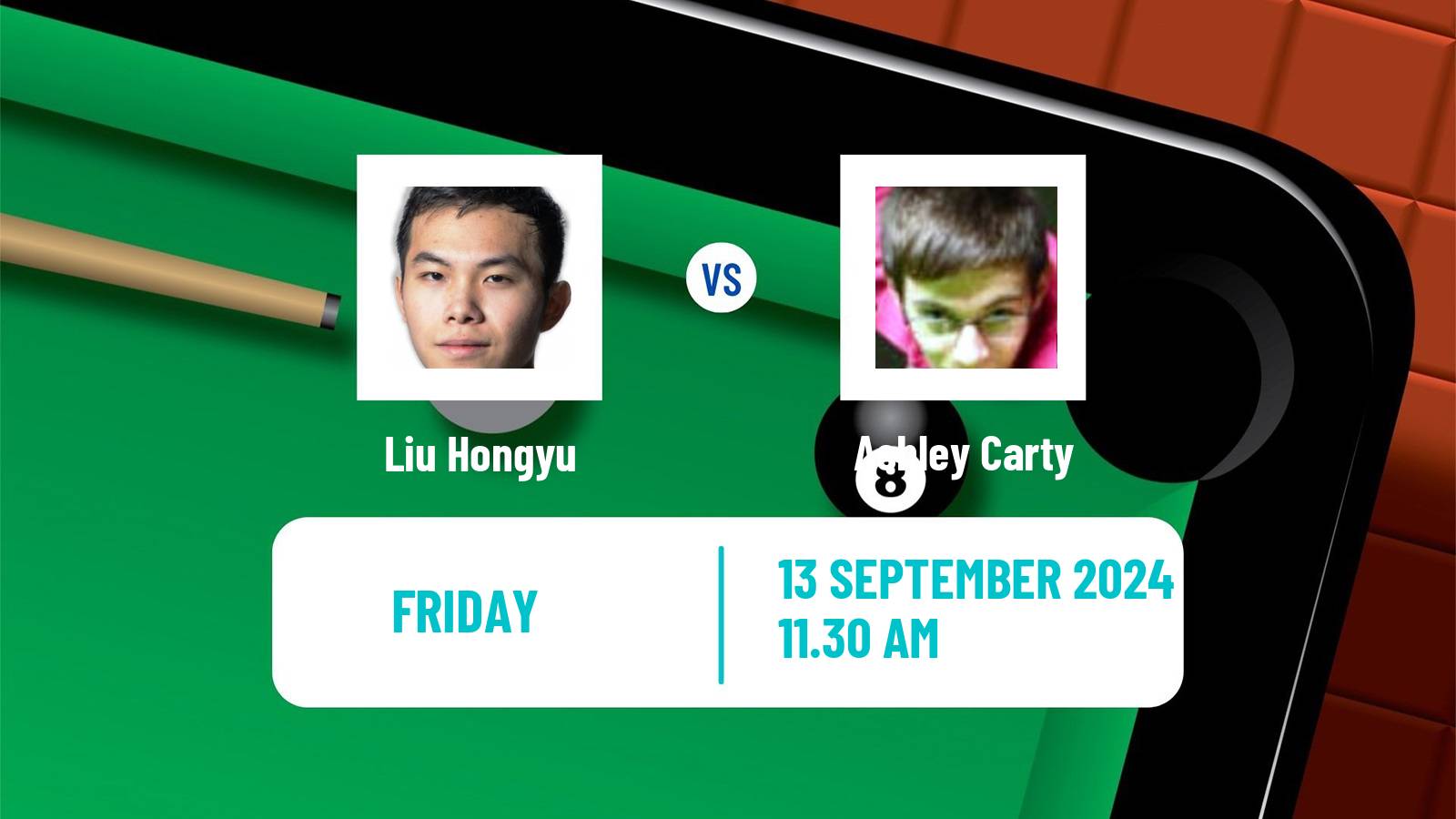 Snooker English Open Liu Hongyu - Ashley Carty