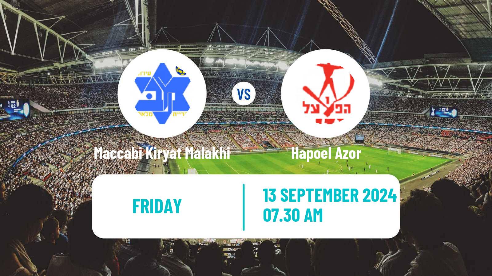 Soccer Israeli Liga Alef South Maccabi Kiryat Malakhi - Hapoel Azor