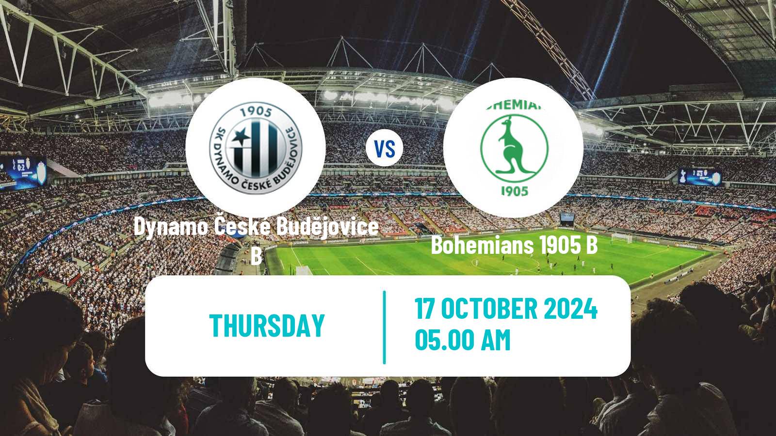 Soccer Czech CFL Group A Dynamo České Budějovice B - Bohemians 1905 B