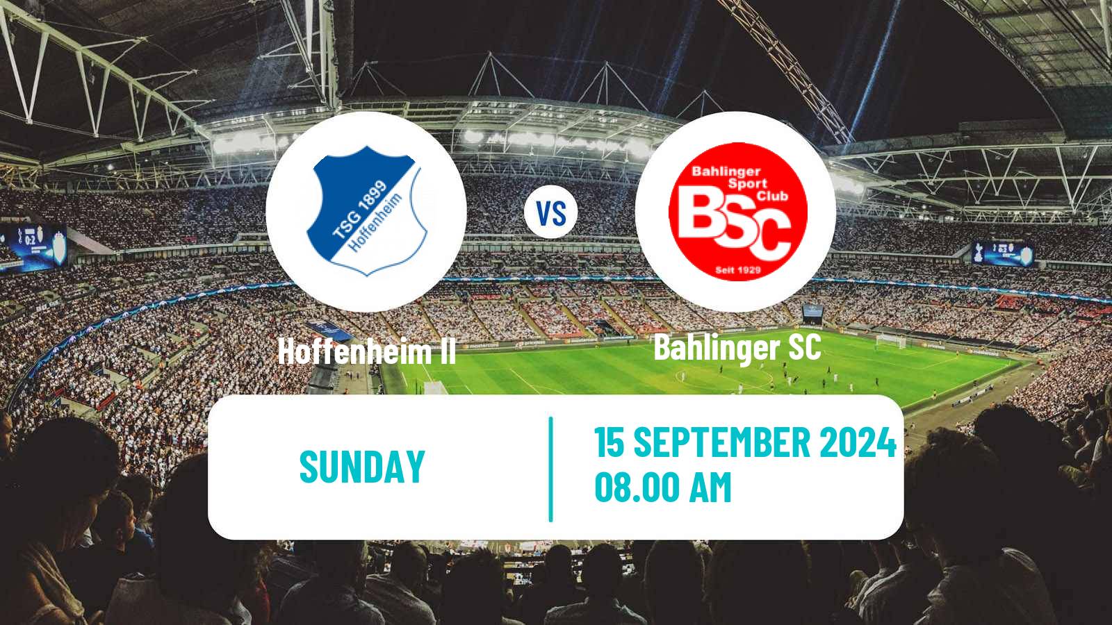 Soccer German Regionalliga Sudwest Hoffenheim II - Bahlinger