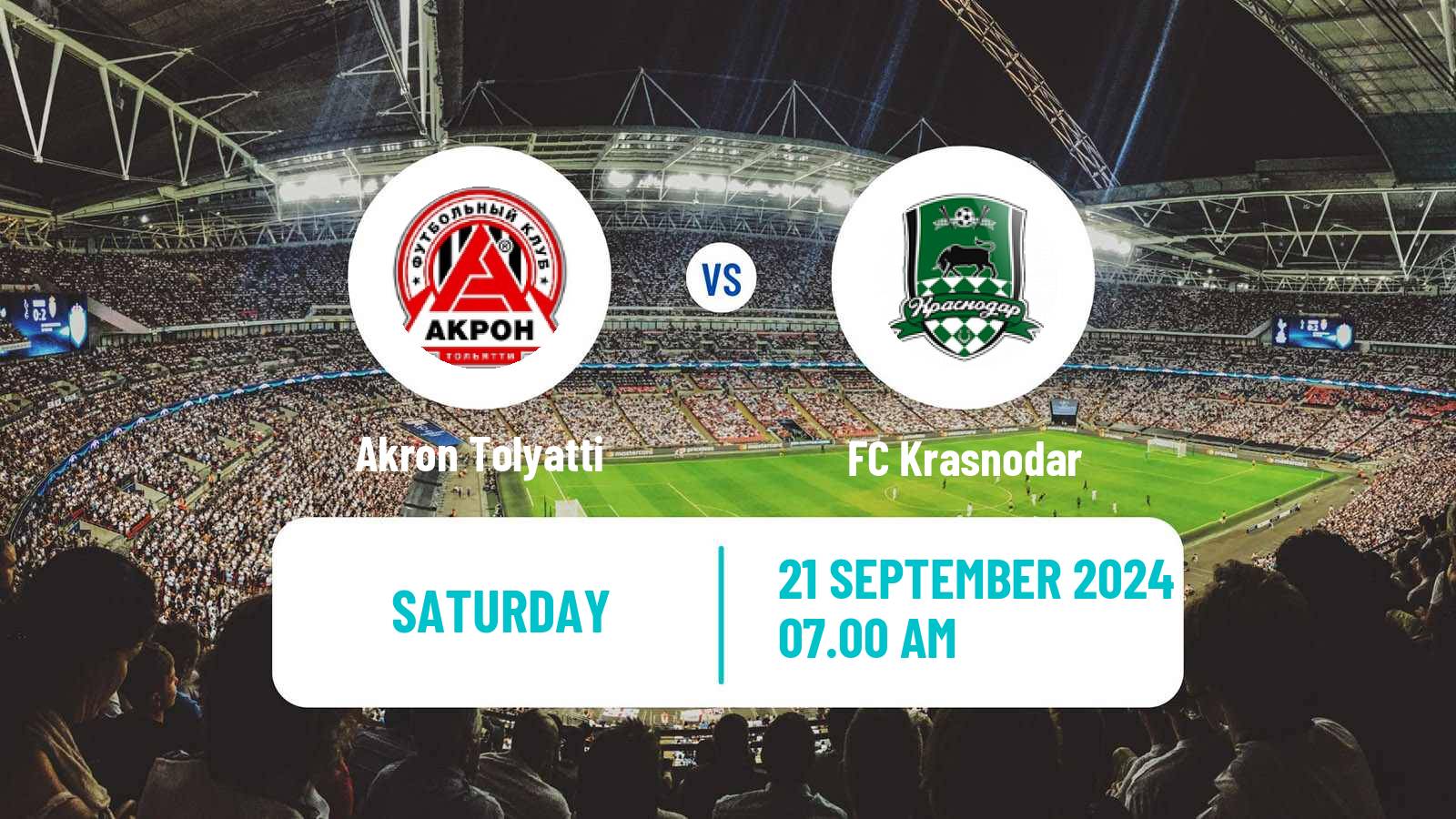 Soccer Russian Premier League Akron Tolyatti - Krasnodar