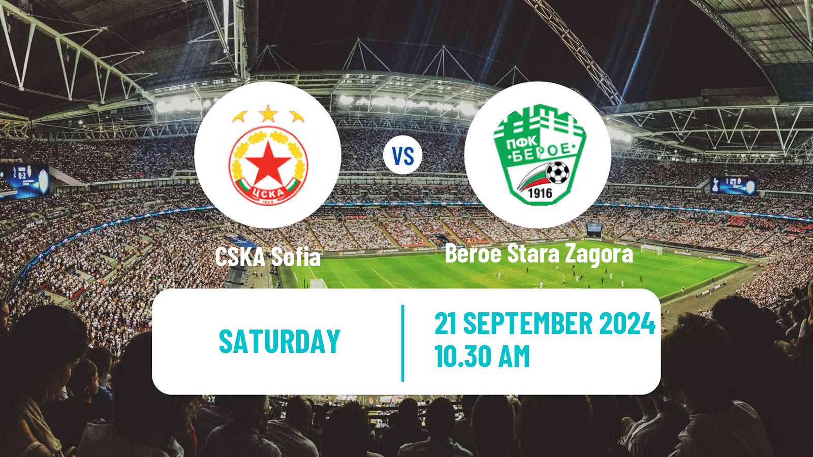 Soccer Bulgarian Parva Liga CSKA Sofia - Beroe Stara Zagora