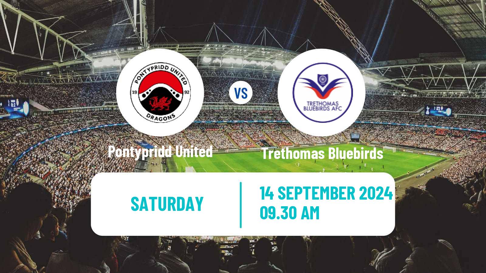 Soccer Welsh Cymru South Pontypridd United - Trethomas Bluebirds