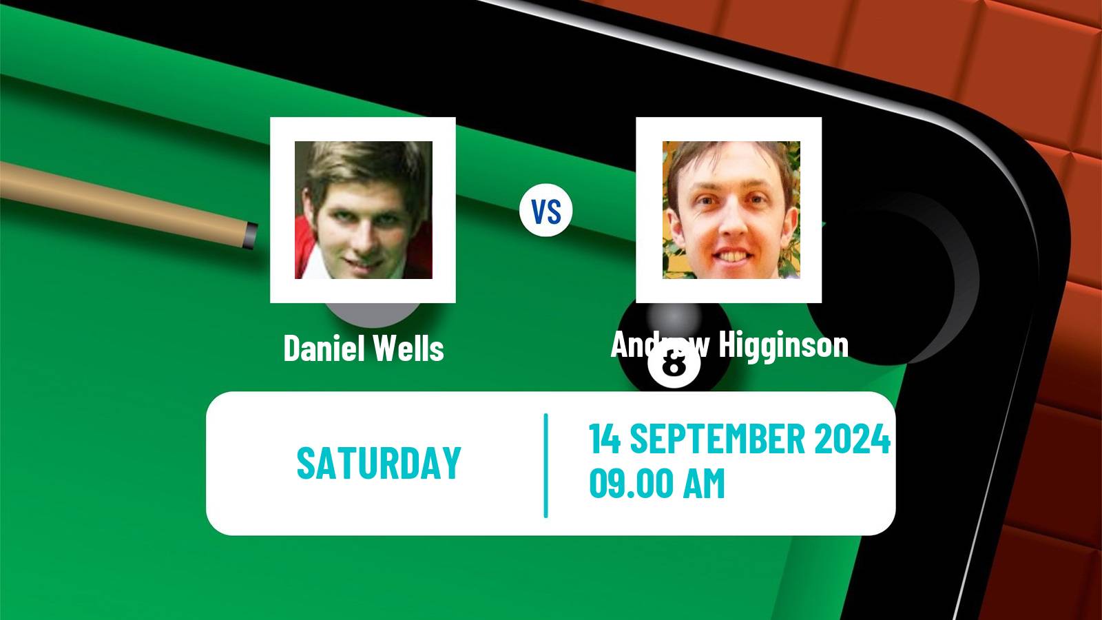 Snooker English Open Daniel Wells - Andrew Higginson